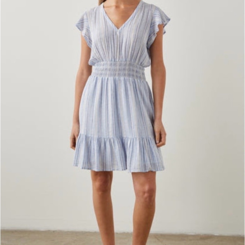 Rails Tara Linen Dress Napoli Blue Size Small